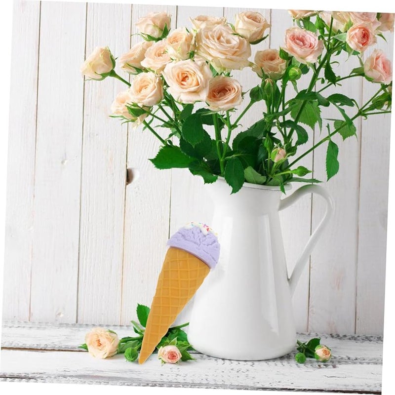 Lavender Fake Ice Cream Cone Model Realistic Display Prop For Home Decor Photography - Image 5